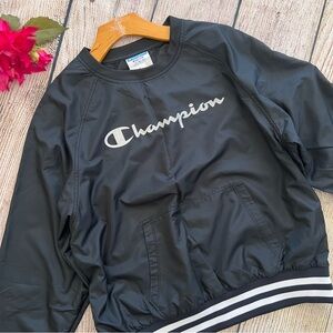 b1 -- NWT black CHAMPION long sleeve ripstop crew top MEDIUM $54